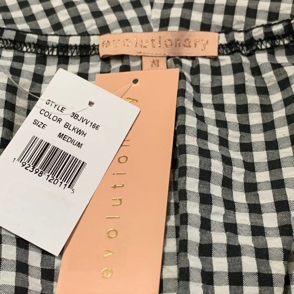 Evolutionary NWT Black White Gingham Printed Co-Ord Romper, Med - Picture 11 of 13